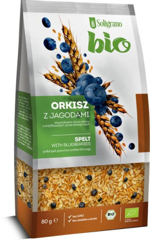 Orkisz ekspandowany z jagodami BIO 80 g Soligrano