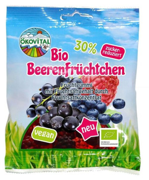 Żelki OWOCE LEŚNE bez żelatyny bezglutenowe BIO 80 g Okovital