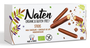 Ciastka w polewie czekoladowej sticks bezglutenowe BIO 130 g Naten
