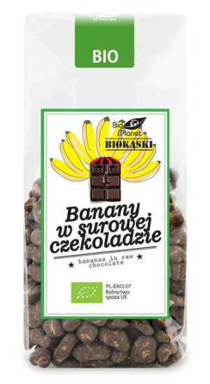 Banany w surowej czekoladzie BIO 250 g Bio Planet