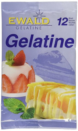 Żelatyna wieprzowa w listkach (12 listków) BIO 20 g Ewald