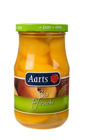 Brzoskwinie PLASTRY w lekkim syropie BIO 350 g (190 g) (słoik) Aarts