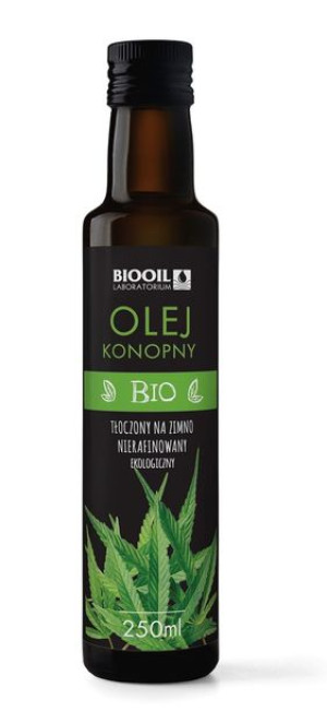 Olej konopny tłoczony na zimno nierafinowany BIO 250 ml Biooil