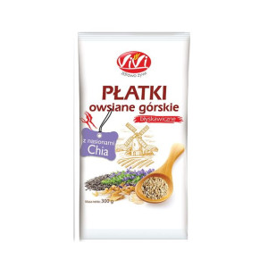 Płatki owsiane górskie z chia błyskawiczne 300 g VIVI
