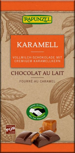 Czekolada mleczna z nadzieniem karmelowym BIO 100 g Rapunzel