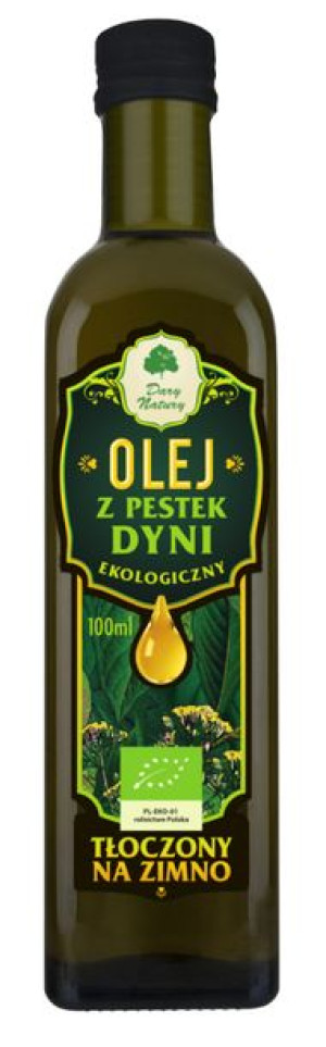Olej z pestek dyni virgin BIO 100 ml Dary Natury