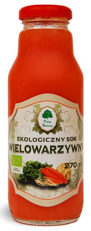 Sok wielowarzywny BIO 270 ml Dary Natury