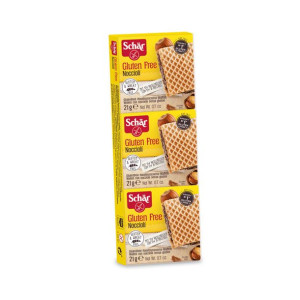 Wafelki bezglutenowe z kremem z orzechów laskowych 63 g Schar