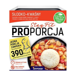 Kurczak w sosie słodko-kwaśnym z ryżem 300 g Proporcja