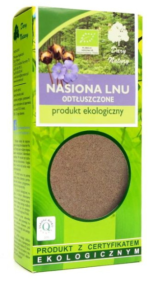 Nasiona lnu odtłuszczone mielone BIO 100 g Dary Natury