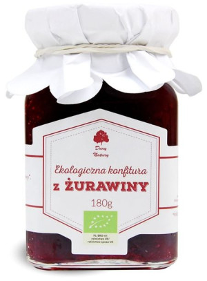 Konfitura z ŻURAWINY BIO 180g Dary Natury