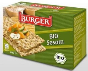 Pieczywo chrupkie razowe ŻYTNIE Z SEZAMEM BIO 250g Burger