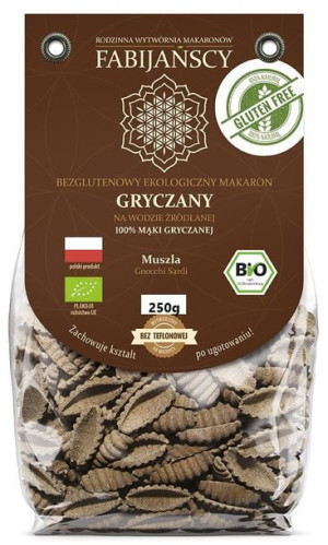 Makaron GRYCZANY MUSZLA gnocchi sardi BEZGLUTENOWY BIO 250g Fabijańscy