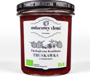 Konfitura TRUSKAWKA Z CYNAMONEM BIO 300g Owocowy Dom