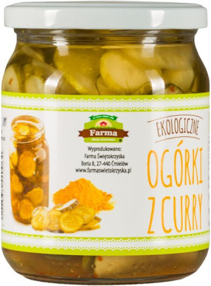 Ogórki z curry BIO 320g Farma Świętokrzyska