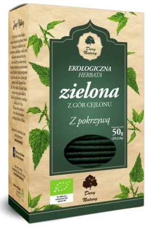 Herbata zielona z pokrzywą BIO (25x2g) Dary Natury
