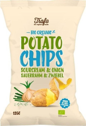 Chipsy ziemniaczane o smaku ŚMIETANKOWO - CEBULOWYM BIO 125 g Trafo