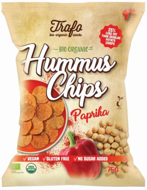Chipsy z ciecierzycy PAPRYKOWE bezglutenowe BIO 75g Trafo