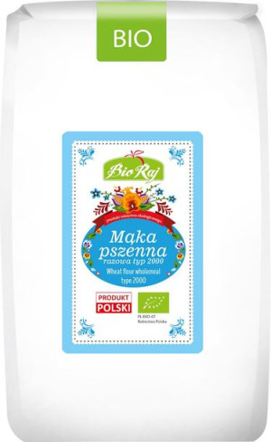 Mąka pszenna razowa typ 2000 BIO 1kg Bio Raj