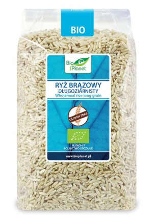 Ryż brązowy długoziarnisty bezglutenowy BIO 1kg Bio Planet