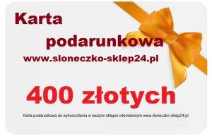 Karta podarunkowa 400 złotych Słoneczko Sklep