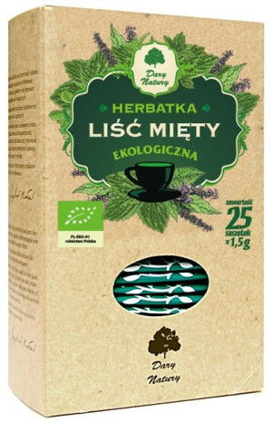 Herbatka LIŚĆ MIĘTY BIO (25 x 1,5g) Dary Natury