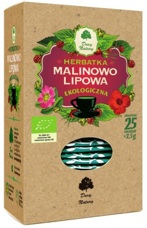 Herbatka LIPOWO-MALINOWA BIO (25 x 2,5g) Dary Natury