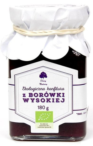 Konfitura z borówki  BIO 180 g Dary Natury