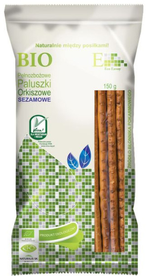 Paluszki orkiszowe pełnoziarniste z sezamem BIO 150 g  ENVOY