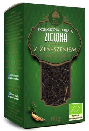 Herbata zielona z ŻEŃ-SZENIEM BIO 80 g Dary Natury