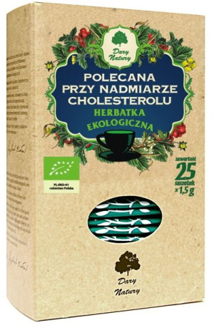 Herbatka polecana przy NADMIARZE CHOLESTEROLU BIO  (25 x 1,5 g)  Dary Natur