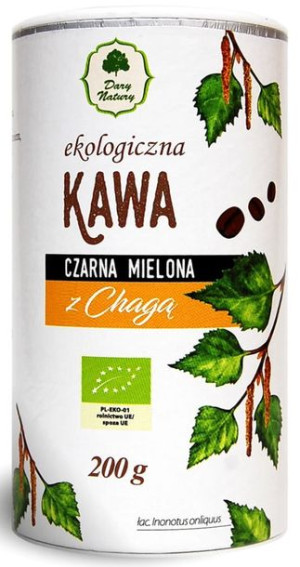 Kawa czarna mielona z CHAGĄ BIO 200 g  Dary Natury