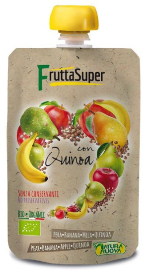 Przecier owocowy GRUSZKA-BANAN-JABŁKO Z QUINOA BIO 120 g Natura Nuova (Frut