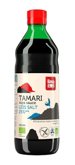 Sos sojowy TAMARI 25% mniej soli bezglutenowy BIO 500 ml Lima