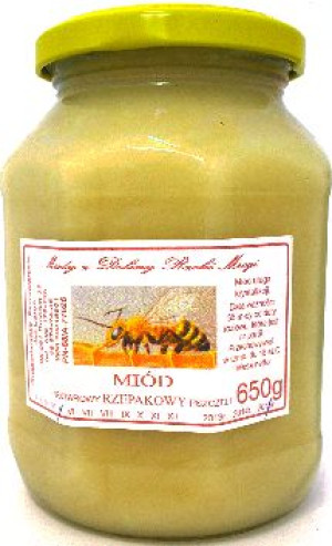 Miód rzepakowy z doliny rzeki Mrogi 650g