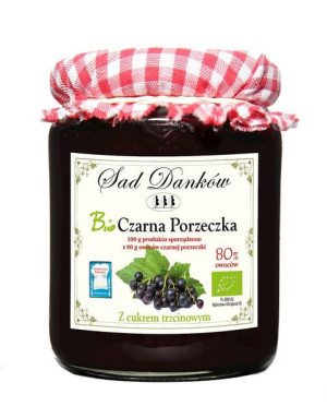 Czarna porzeczka 80% z cukrem trzcinowym BIO 270 g Sad Danków