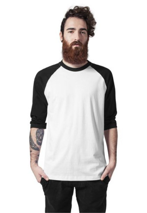 Longsleeve Contrast 3/4 Sleeve Raglan White/Black