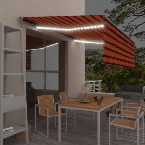 Lumarko Ręcznie zwijana markiza z z zasłoną i LED, 4,5x3 m