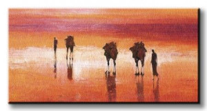 Camels, Chalbi Desert, Kenya - Obraz na płótnie 100x50 cm
