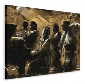 Blues On Gold - Obraz na płótnie 80x60 cm