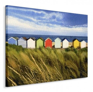 Beach Huts, Southwold - Obraz na płótnie 80x60 cm