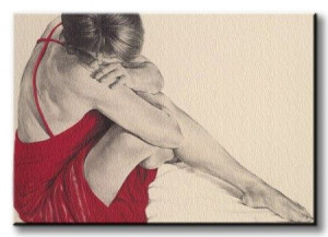 Baletnica Red III - Obraz na płótnie 80x60 cm