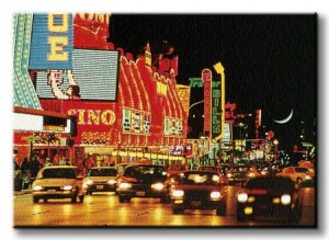 Fremont Street, Las Vegas - Obraz na płótnie 120x85 cm
