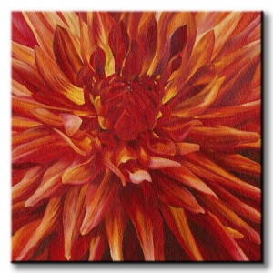 Fabulous Orange Dahlia - Obraz na płótnie 85x85 cm