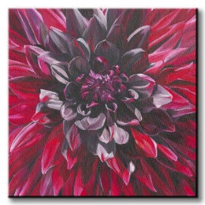 Fabulous Black Wizard Dahlia - Obraz na płótnie 85x85 cm