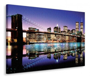 Brooklyn Bridge Colour - Obraz na płótnie 120x90 cm