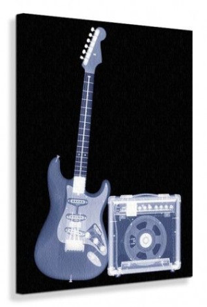 Gitara - Plug in... Tune Up... Rock out - Obraz na płótnie 90x120 cm