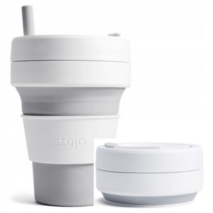 KUBEK Stojo Biggie Dove 470ml składany + słomka