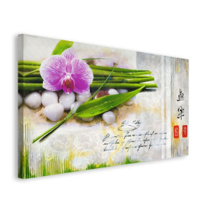 Feng Shui w Beżu i Bieli - obraz na płótnie 135x78 cm