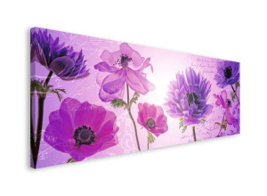 Flowers in Purple - obraz na płótnie 150x57 cm